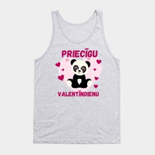 Latviski Priecīgu valentīndienu - Panda Tank Top